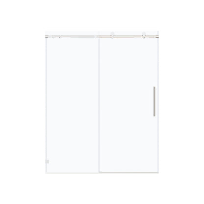 Frameless sliding shower door with clear glass and soft close top rail HouseOfZazla on Tampa Home & Garden Store