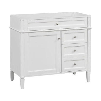 Bathroom vanity by Unique Piece Furniture with 2 drawers and tip-out storage, chrome knobs on Tampa Home & Garden Store