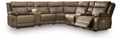 Max-Momentum reclining sectional brown leather with power recline by Unique Piece Furniture on Tampa Home & Garden Store