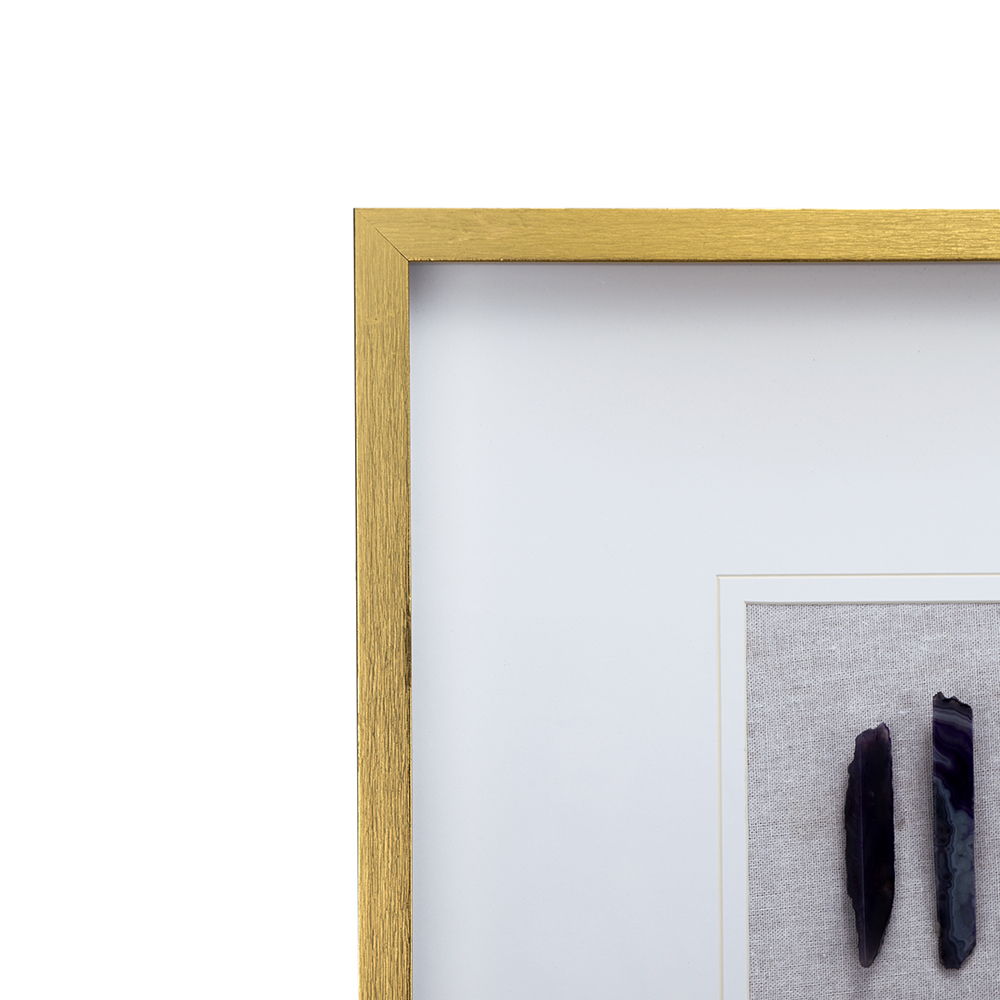 Grace Purple Agate Shadow Boxes Wall Art Set of 2, gold frame, HouseOfZazla on Tampa Home & Garden Store