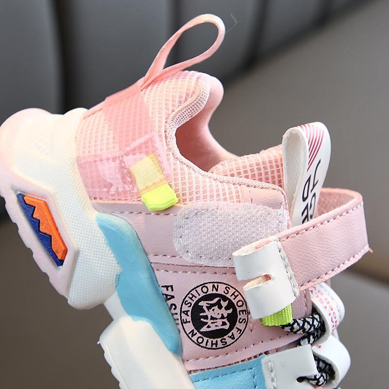 Stevvex baby toddler sneakers pink breathable mesh non-slip walking shoe with Velcro strap on Tampa Home & Garden Store