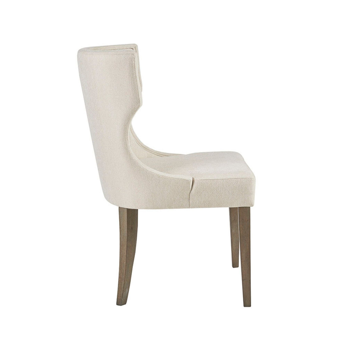 Elegant Design Wingback Dining Chair Cream by HouseOfZazla, cream fabric with wooden legs on Tampa Home & Garden Store