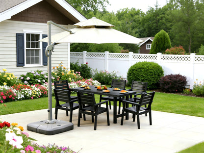 HDPE Outdoor Patio Dining Set and Six Chairs