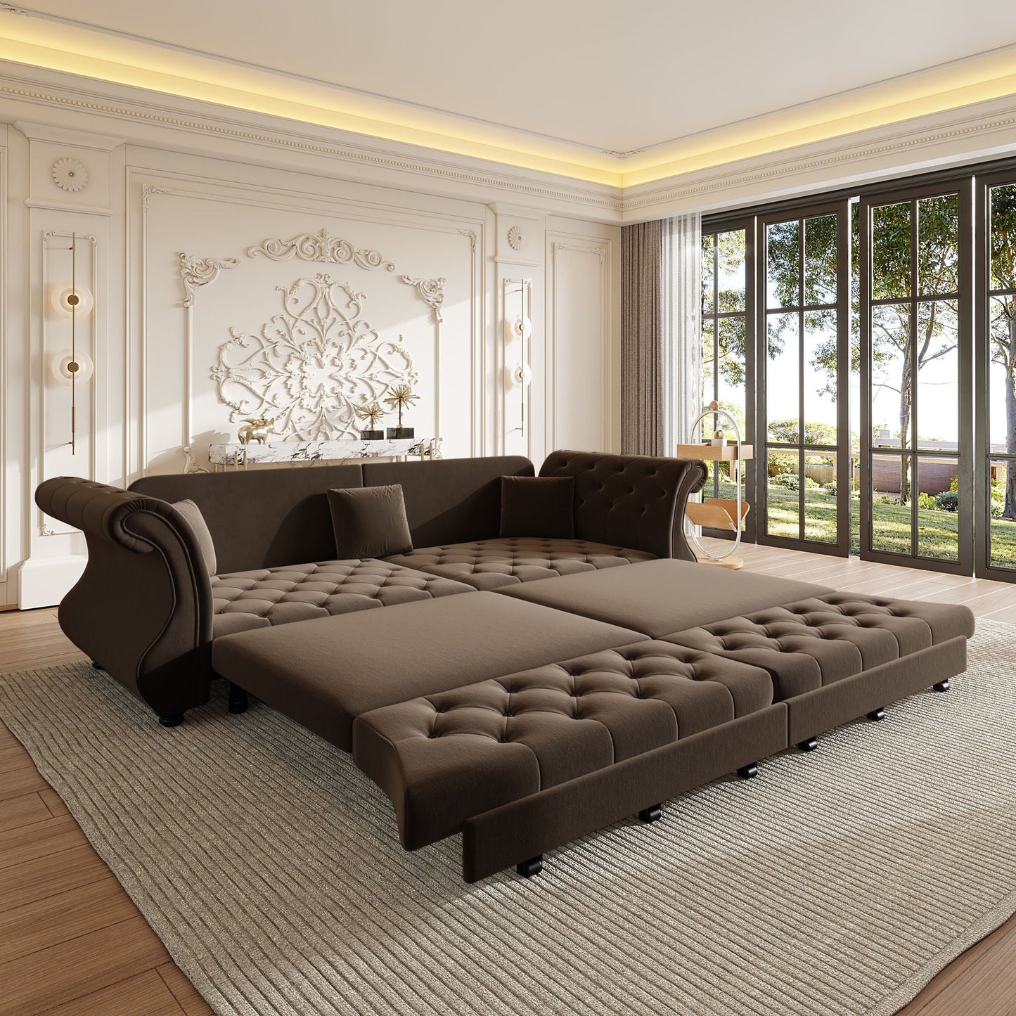 Oversized Chesterfield Sofa and a Pull Out Bed