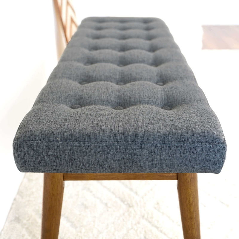Modern gray velvet upholstered bench by HouseOfZazla on Tampa Home & Garden Store