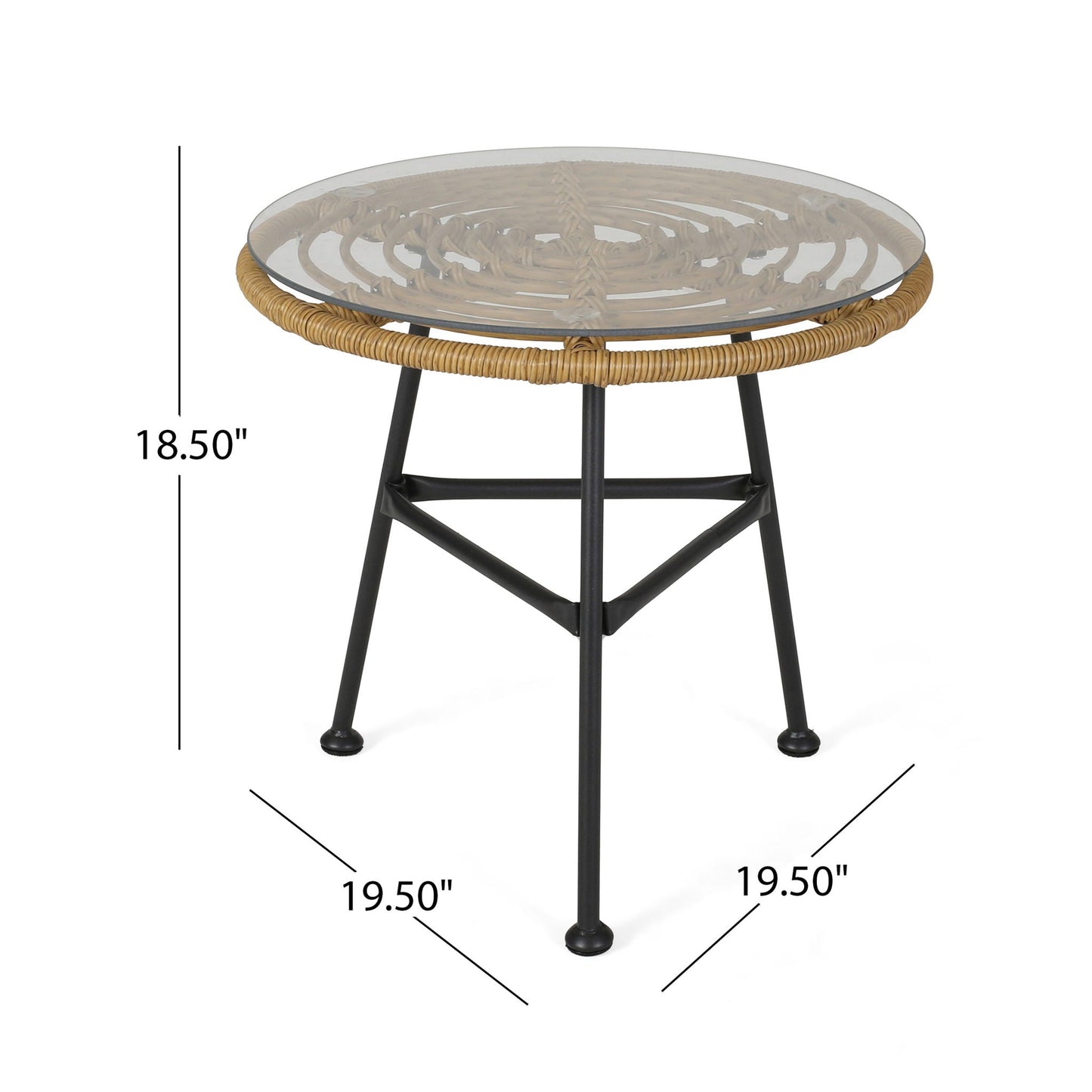 Petrichor Outdoor Side Table with Steel Frame