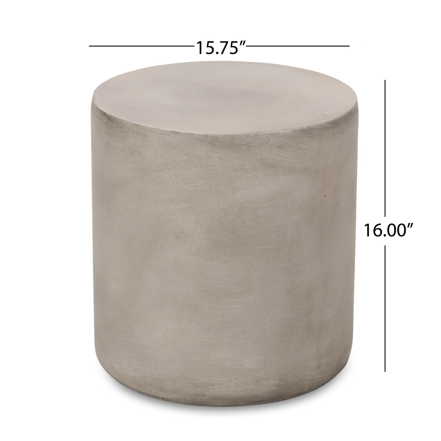 Outdoor Lightweight Concrete Side Table light gray, cylindrical design by HouseOfZazla on Tampa Home & Garden Store