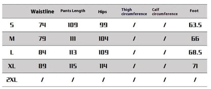 Slightly Flared Wide Leg Jeans size chart for FLIPSTYLEZLLC men's loose trousers with waist S-XL on Tampa Home & Garden Store