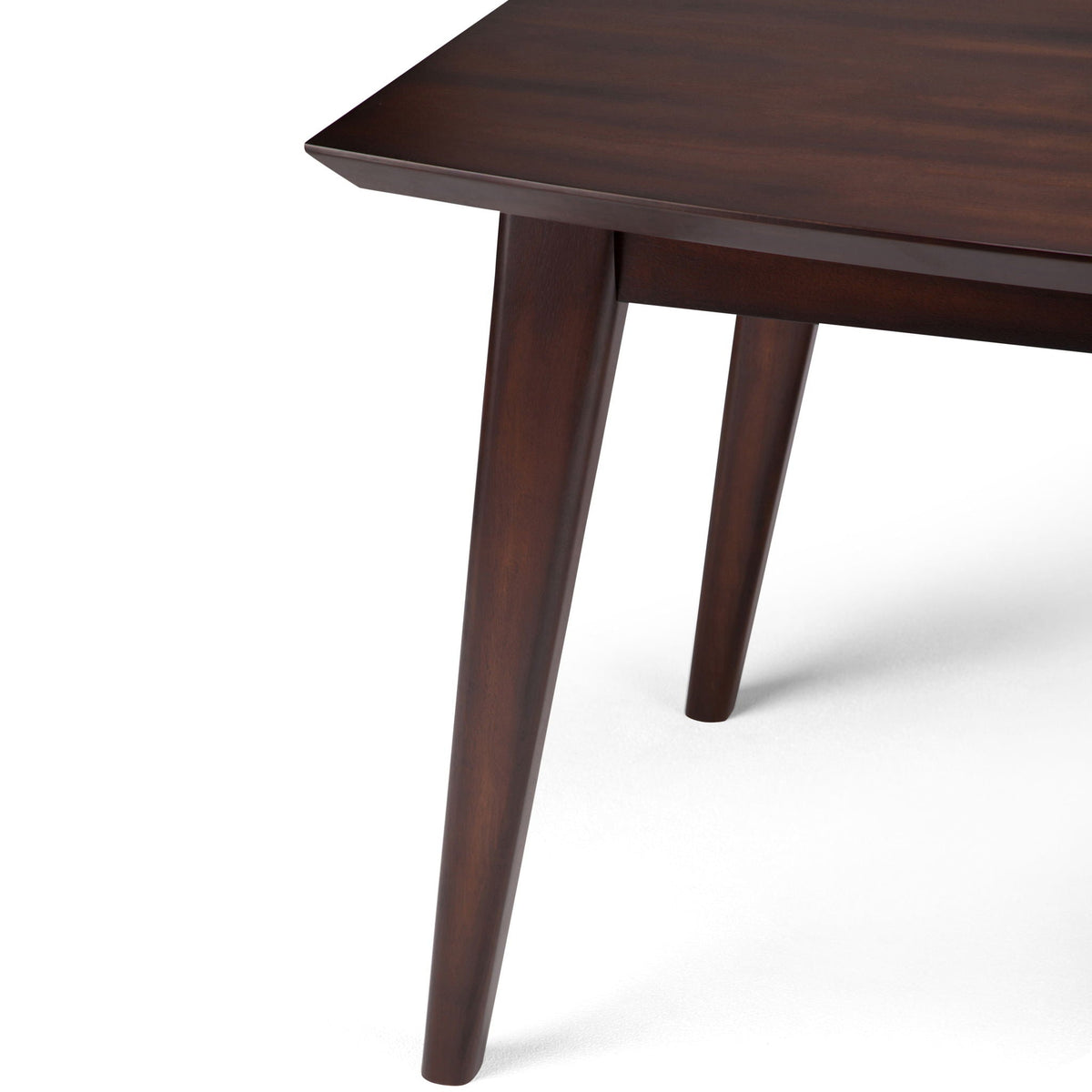 HouseOfZazla rubberwood rectangular dining table with dark espresso finish and rounded edge on Tampa Home & Garden Store