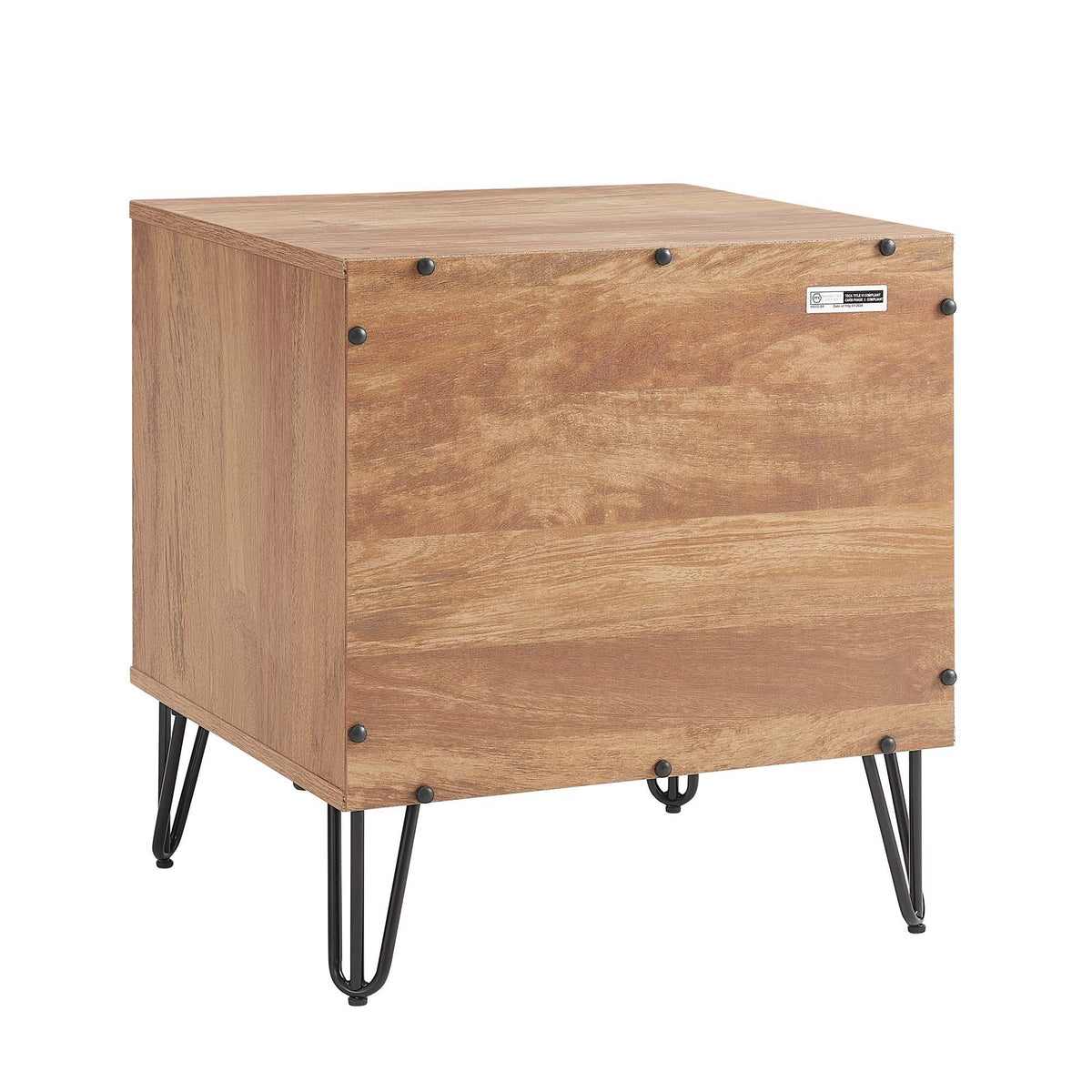 Modern Nightstand with fluted drawer and black metal legs on Tampa Home & Garden Store
