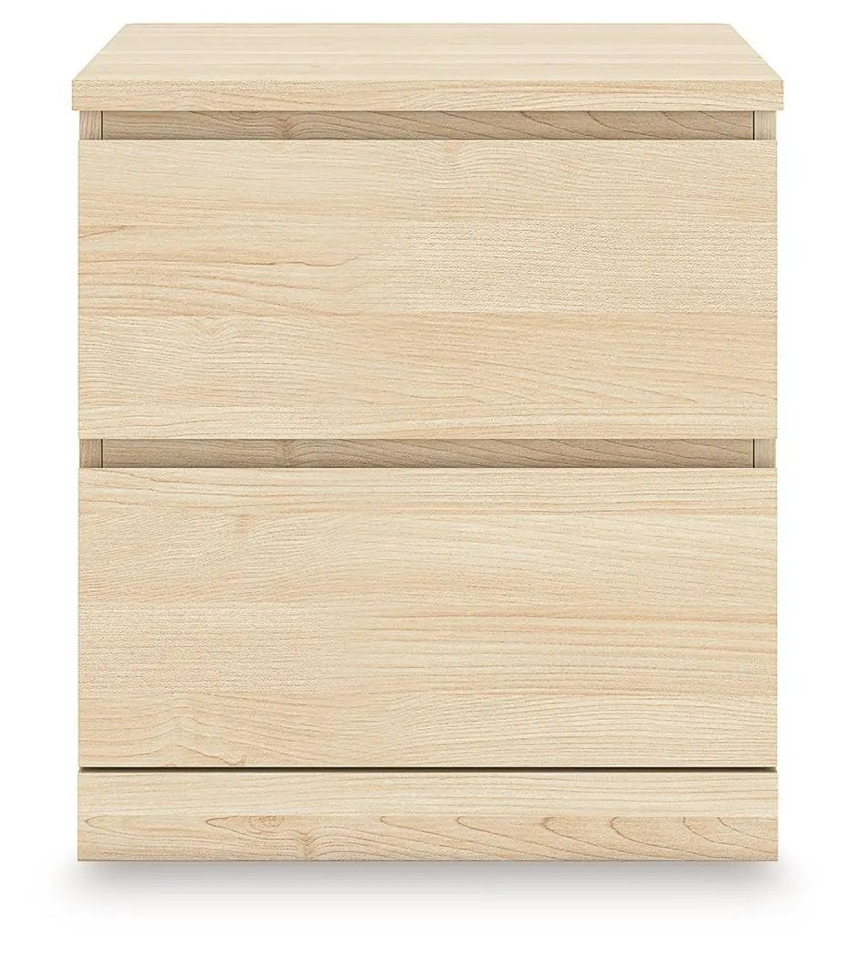 Onita Two Drawer Night Stand oak with two slim handleless drawers by Unique Piece Furniture on Tampa Home & Garden Store