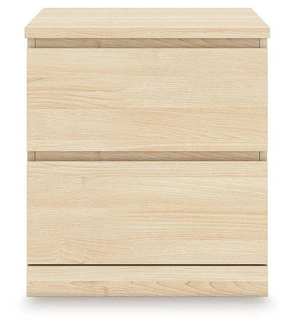 Onita Two Drawer Night Stand oak with two slim handleless drawers by Unique Piece Furniture on Tampa Home & Garden Store