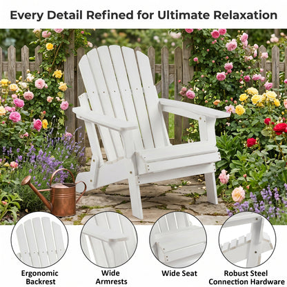 Oversize Wooden Folding Adirondack Patio Chair