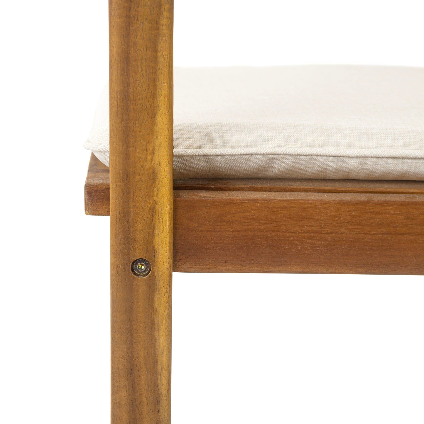 Preston Outdoor Dining Chair With Teak and Beige