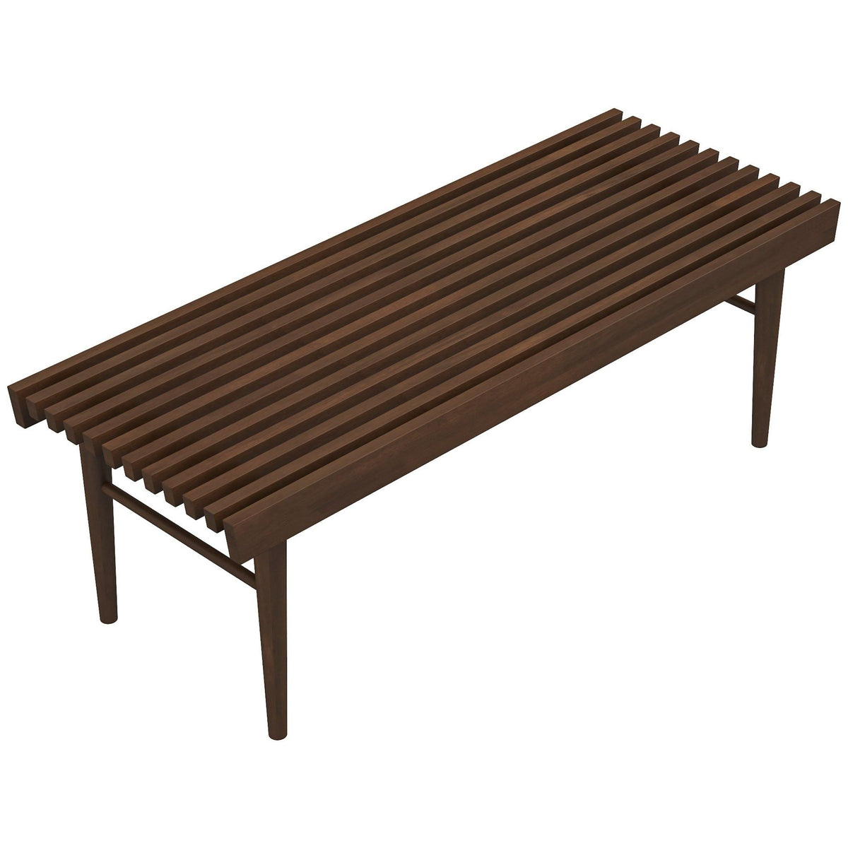 Dark brown wood accent bench Mia with solid wood frame and slatted seat by HouseOfZazla on Tampa Home & Garden Store