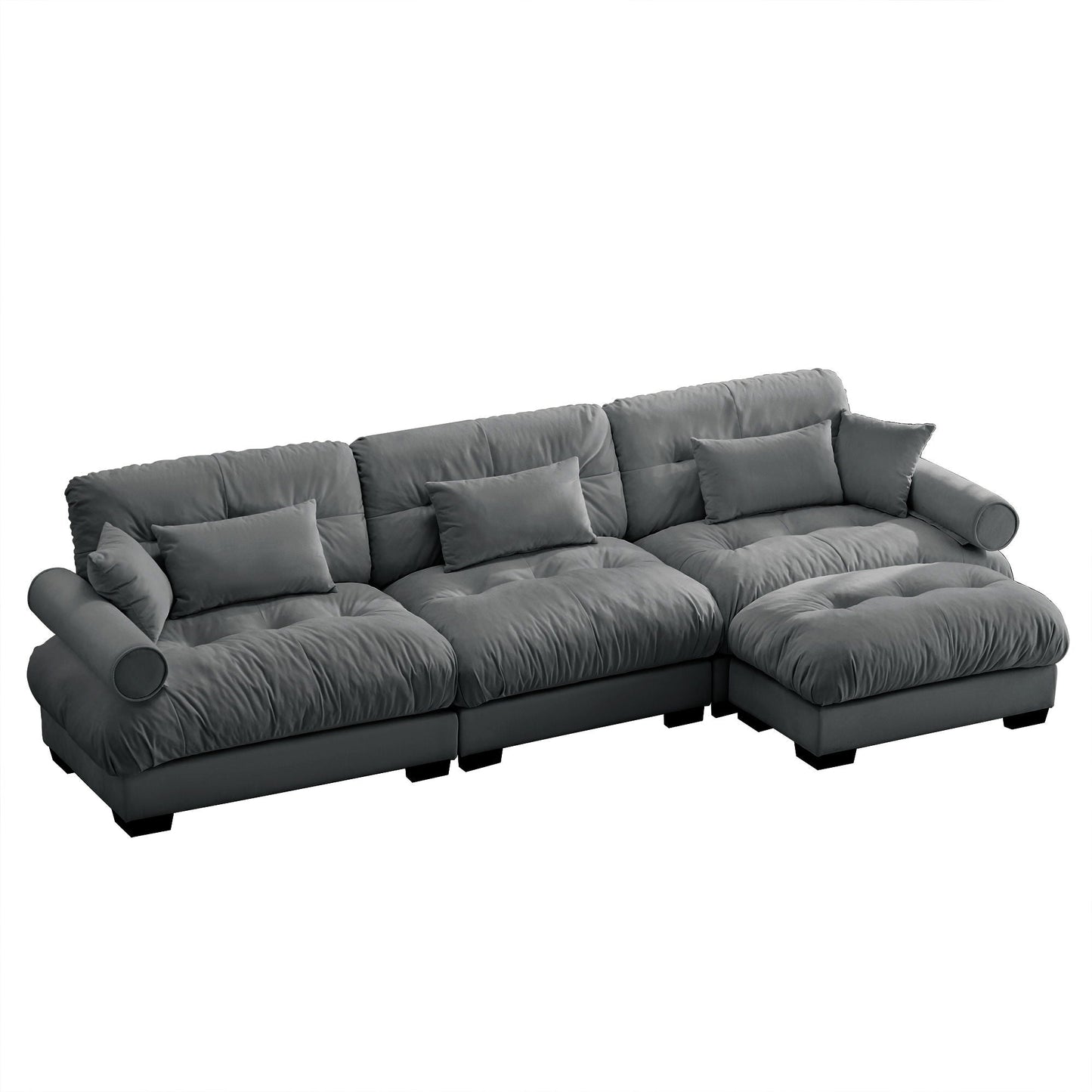 Oversized Modular Sofa with Movable Ottoman