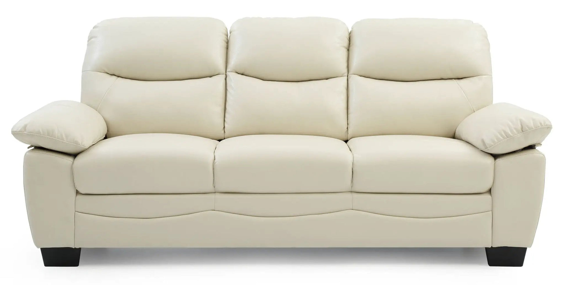 Marta - Sofa beige leather stationary sofa by Unique Piece Furniture with cushioned arms on Tampa Home & Garden Store