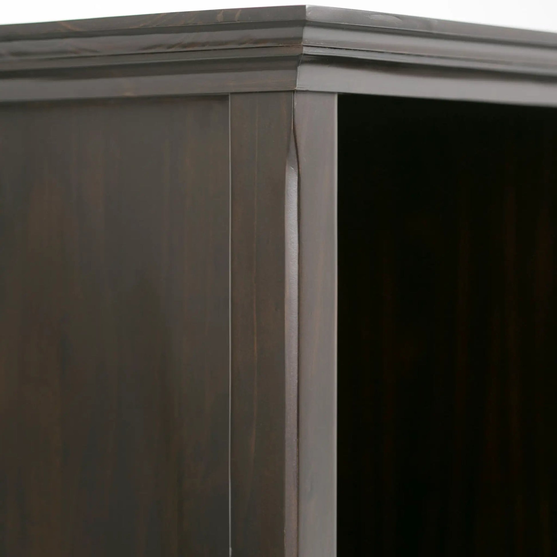Amherst cube storage bookcase dark espresso wood corner with beveled edge Unique Piece Furniture on Tampa Home & Garden Store