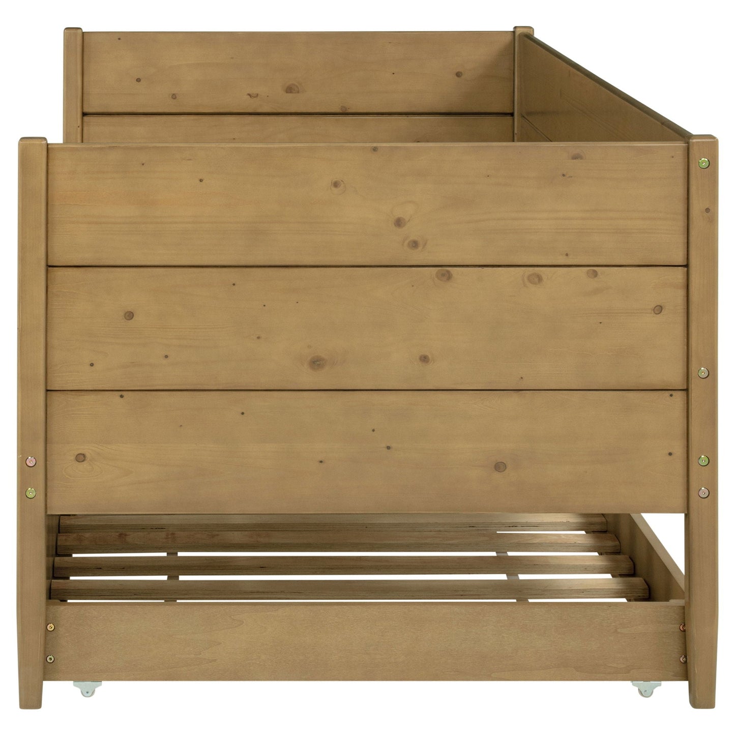Stewart Twin Daybed with Trundle in natural wood finish by HouseOfZazla on Tampa Home & Garden Store