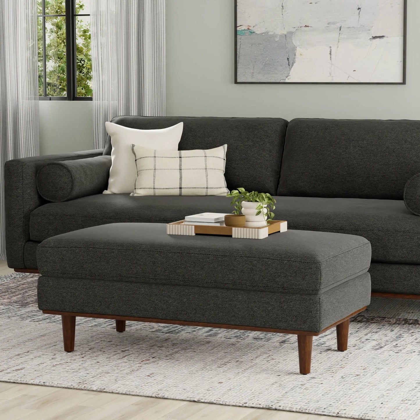 Morrison Handcrafted Ottoman Mid Century Style