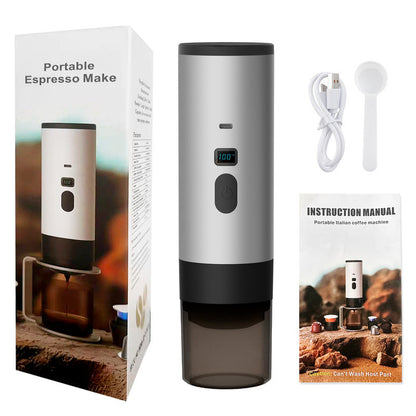 Portable Wireless 3-in-1 Espresso Maker, 7800mAh, Car/Home/Camping, Ground/Capsule Coffee. - Tampa Home & Garden Store