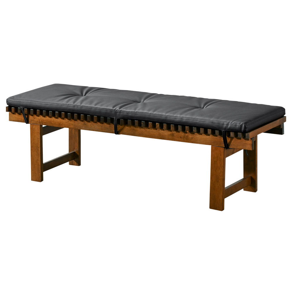 Lucia black upholstered bench with solid wood frame and tufted cushion by HouseOfZazla on Tampa Home & Garden Store