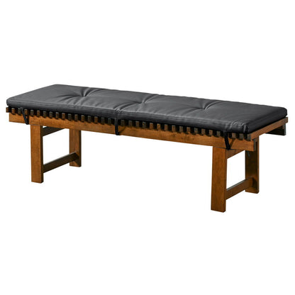 Lucia black upholstered bench with solid wood frame and tufted cushion by HouseOfZazla on Tampa Home & Garden Store