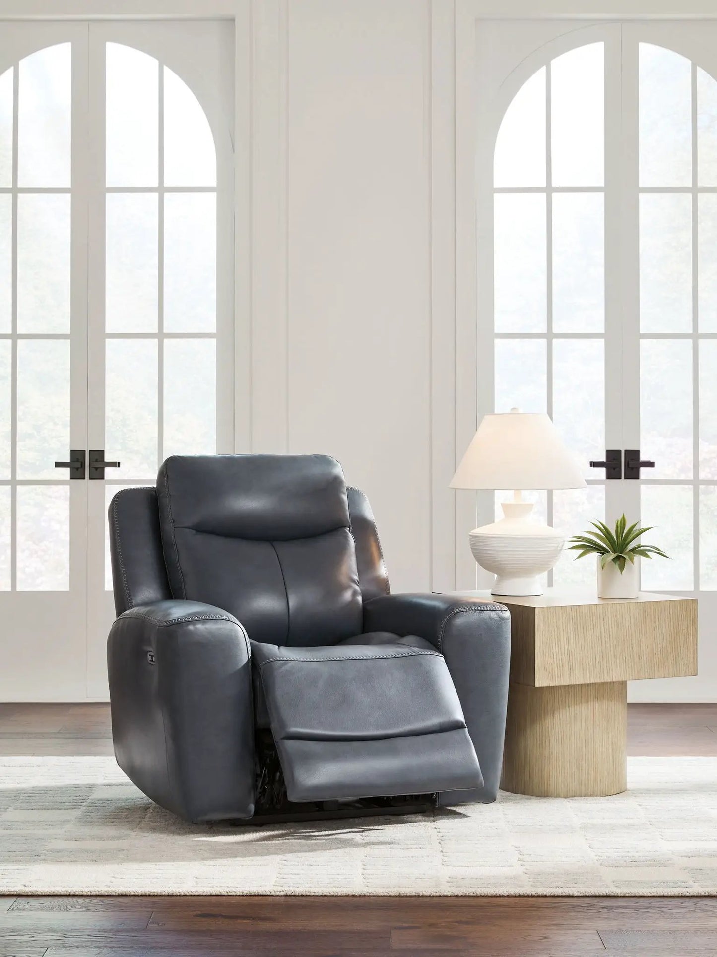Bexhurst power recliner with adjustable headrest in gray leather by Unique Piece Furniture on Tampa Home & Garden Store