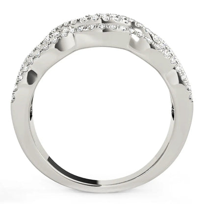 Diamond studded ring in 14k white gold with four curved diamond rows, 5/8 cttw, Bids.com on Tampa Home & Garden Store