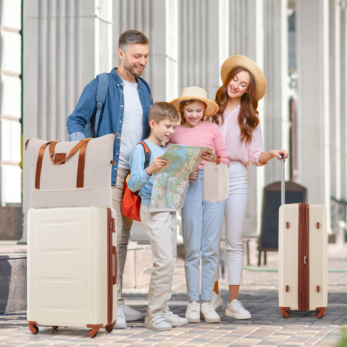 2-piece expandable ABS luggage set by HouseOfZazla, 20-28in suitcases, spinner wheels, TSA locks on Tampa Home & Garden Store