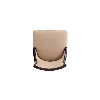 Grand Dining Chair beige upholstered with solid beech wood frame and dark curved arms on Tampa Home & Garden Store