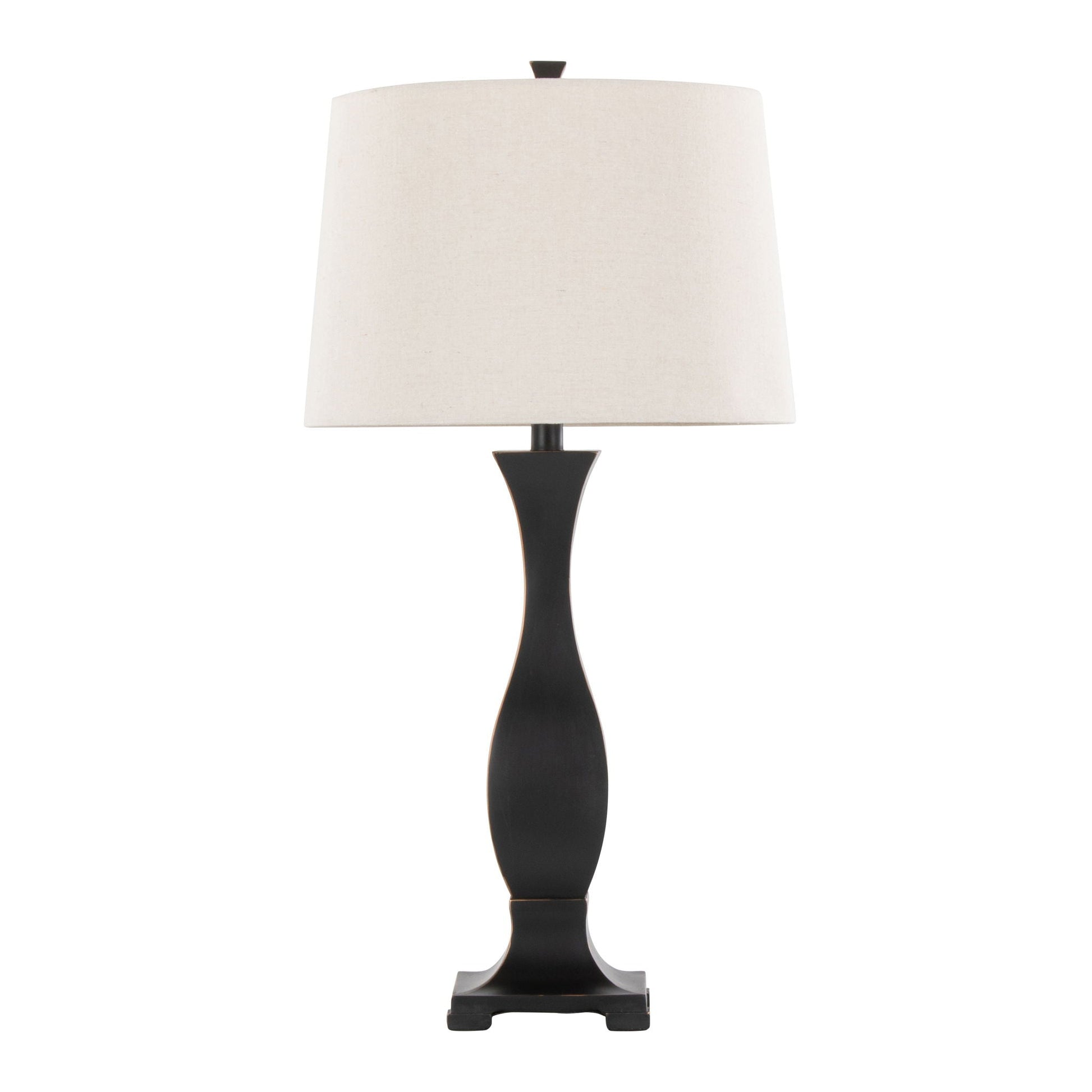 Riley Contemporary Table Lamp Set of 2 with oil rubbed bronze base and oat shade on Tampa Home & Garden Store