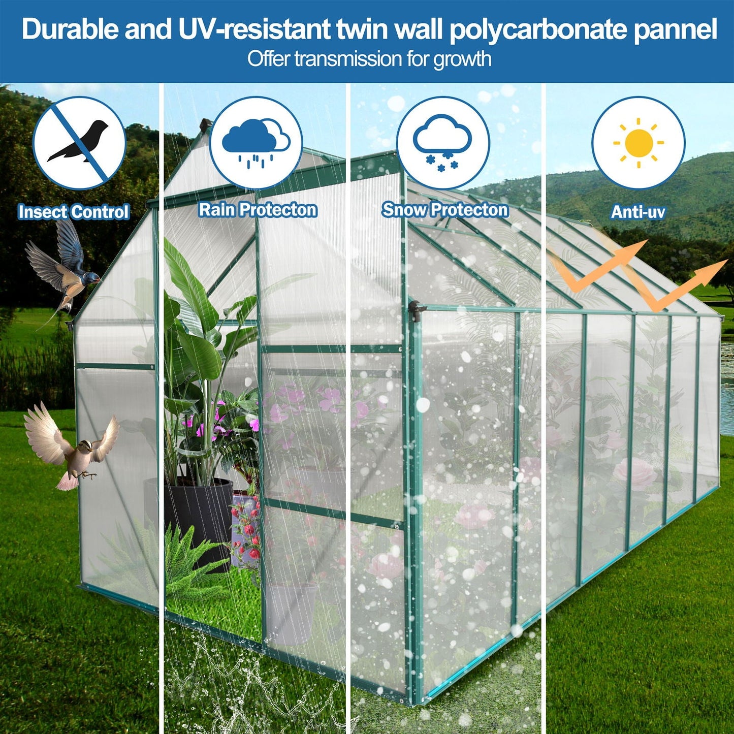 Outdoor Polycarbonate House and Raised Metal Base