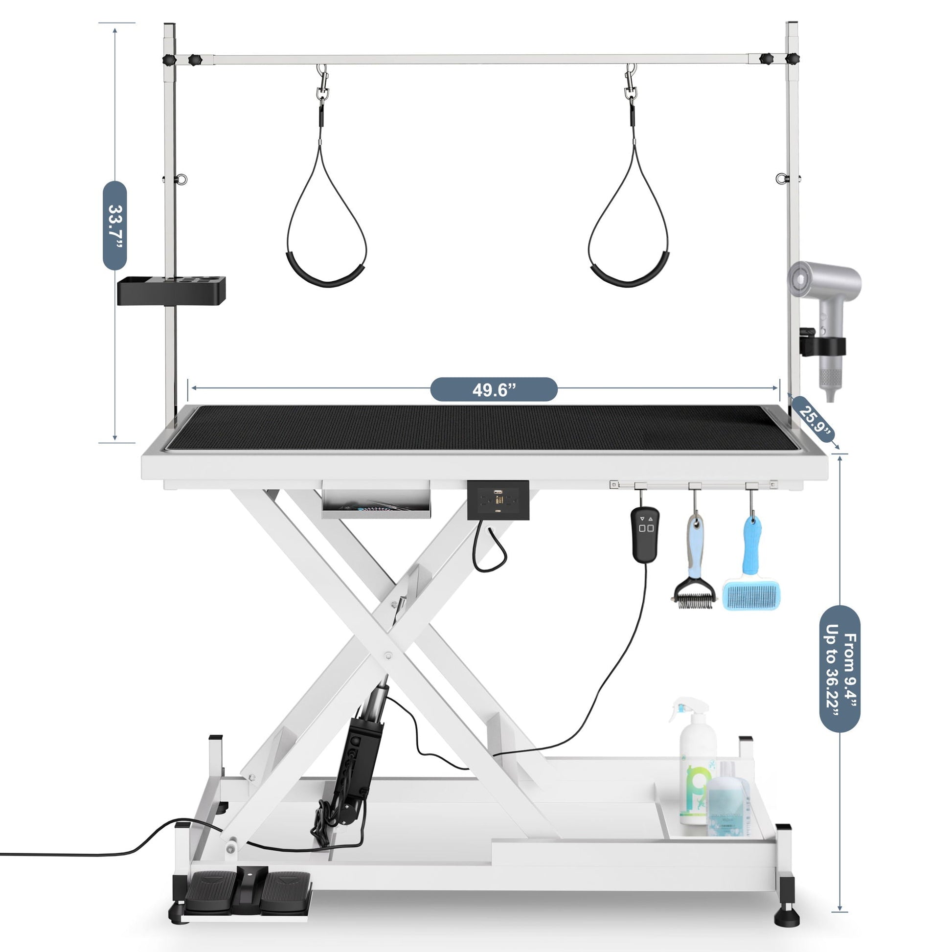 Super Deluxe Electric Pet Grooming Table height adjustable with dual arms HouseOfZazla on Tampa Home & Garden Store