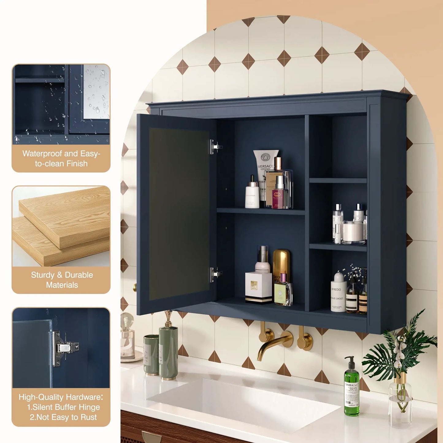 Wall Mounted Medicine Cabinet with Mirror