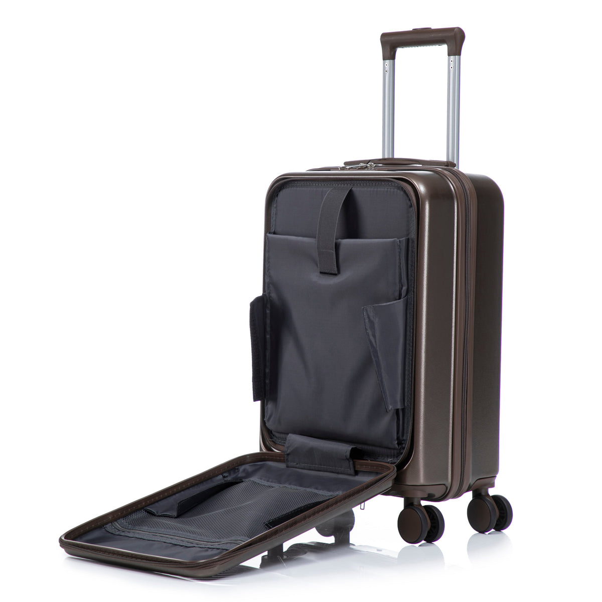 Luggage set brown ABS spinner wheels with cosmetic case, HouseOfZazla, 14' & 20' on Tampa Home & Garden Store