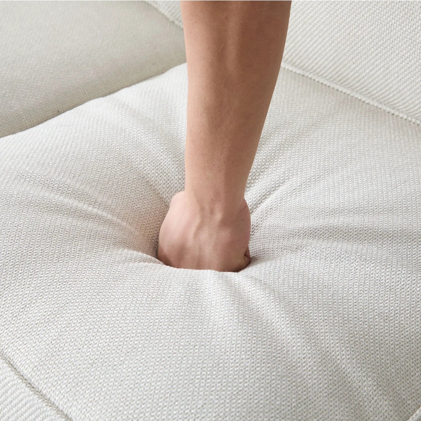 Rolled Arm Sofa beige woven upholstery closeup by Unique Piece Furniture on Tampa Home & Garden Store