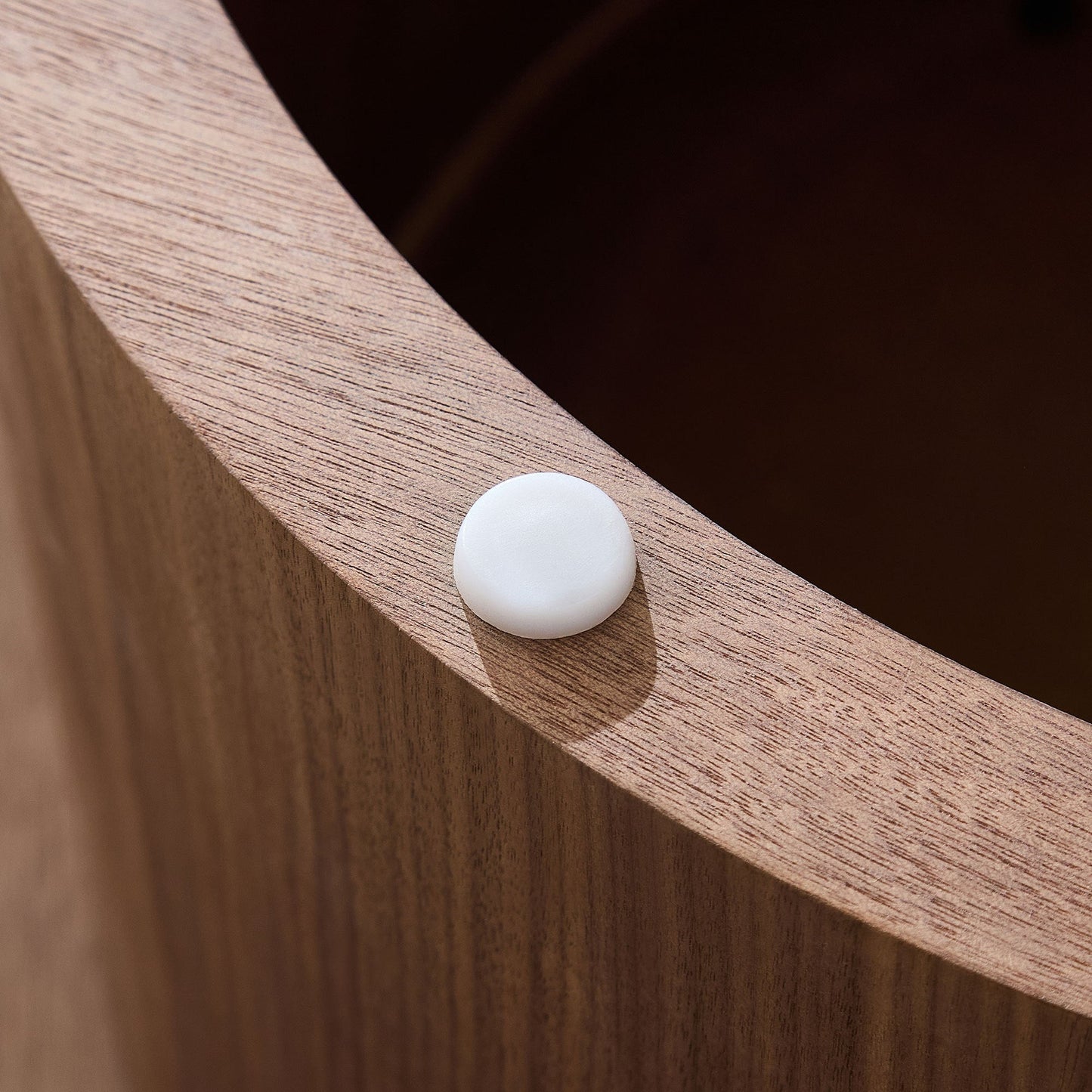 Coffee table HouseOfZazla walnut wood with white coasters on Tampa Home & Garden Store