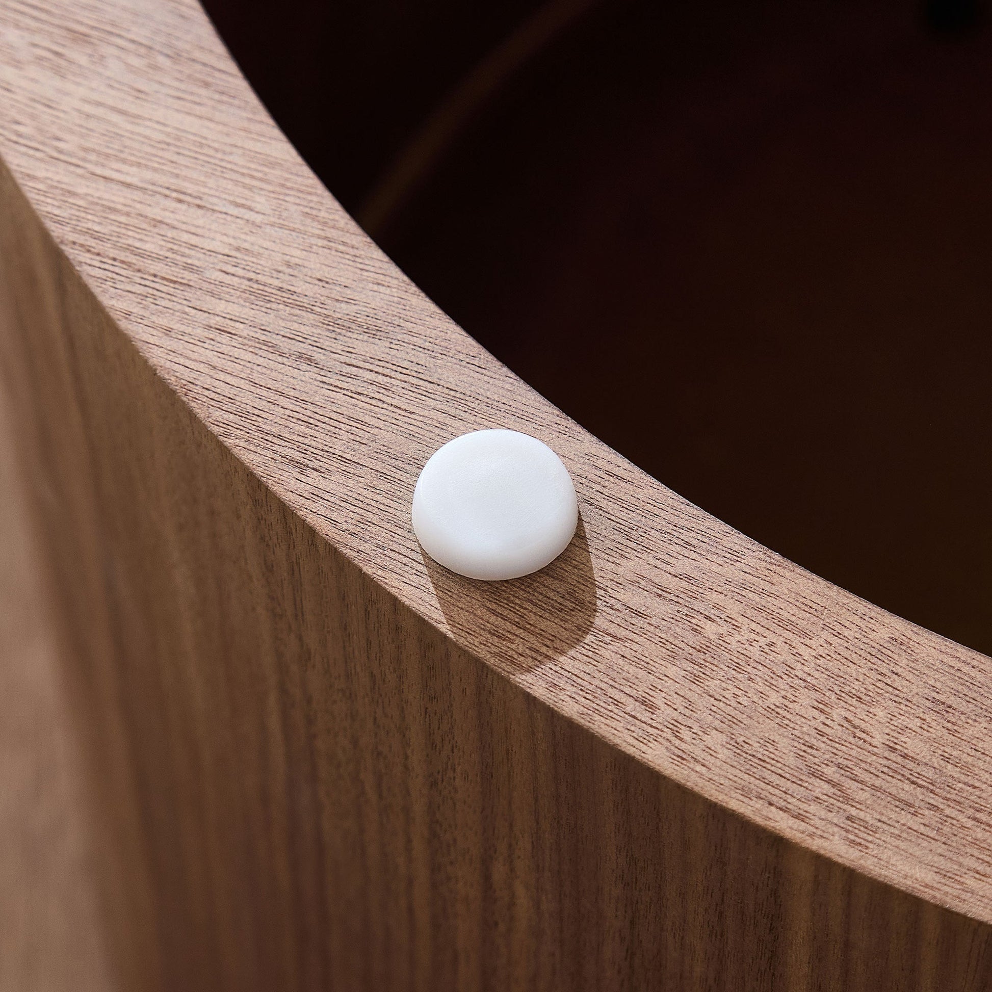 Coffee table HouseOfZazla walnut wood with white coasters on Tampa Home & Garden Store