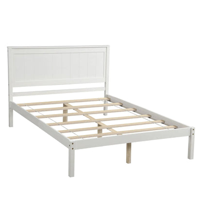 Platform Bed Frame With Headboard in Espresso