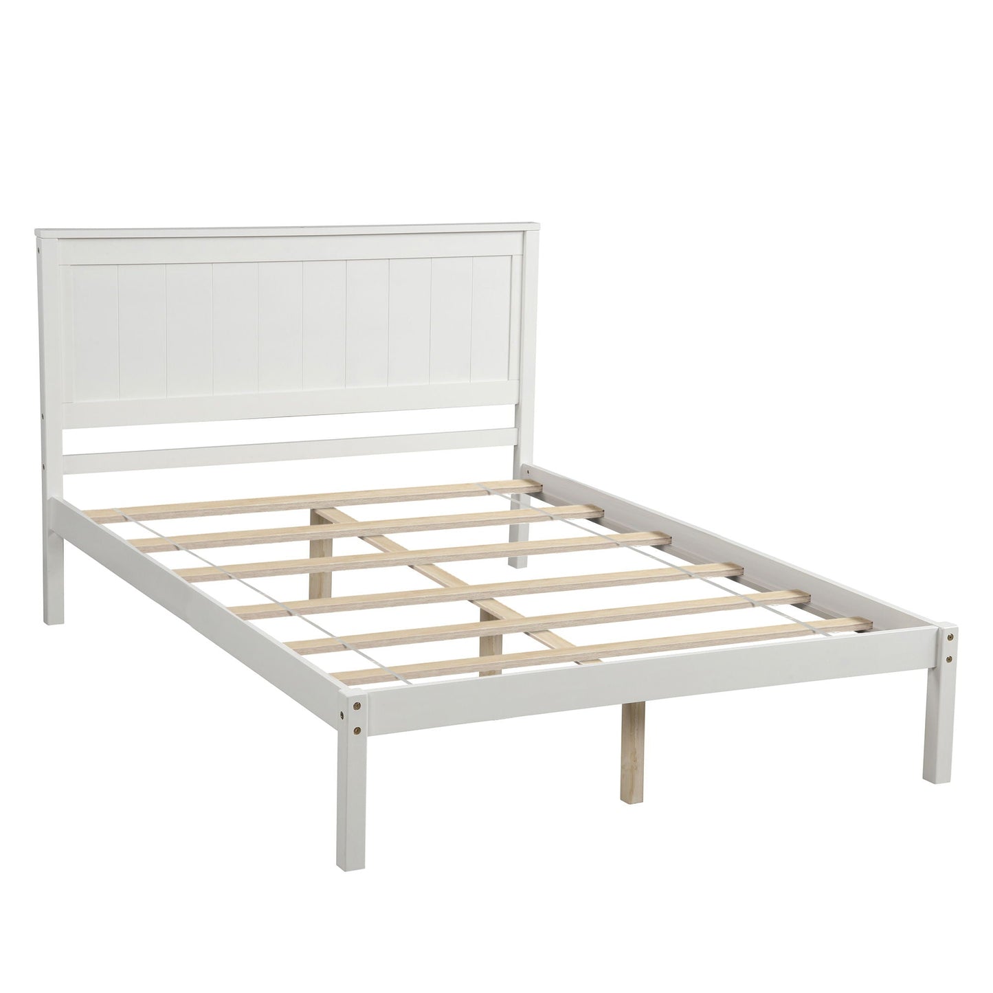Strong Espresso Wood Platform Bed and Headboard