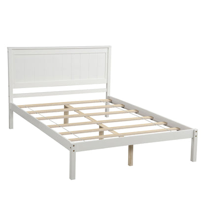 Strong Espresso Wood Platform Bed and Headboard