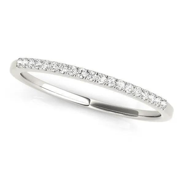 14k white gold diamond wedding band slim pave band with round diamonds by Bids.com on Tampa Home & Garden Store
