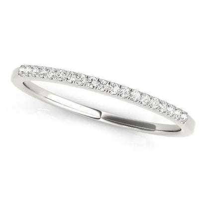 14k white gold diamond wedding band slim pave band with round diamonds by Bids.com on Tampa Home & Garden Store