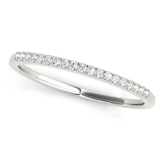 14k white gold diamond wedding band slim pave band with round diamonds by Bids.com on Tampa Home & Garden Store