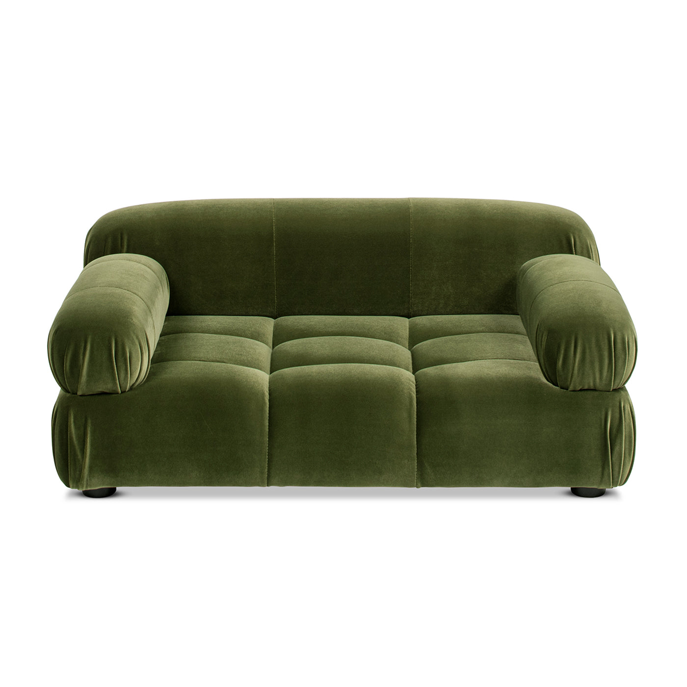 Marcel upholstered pet bed olive green velvet sofa with rounded arms by HouseOfZazla on Tampa Home & Garden Store