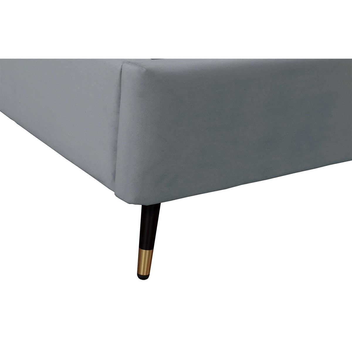 Crosby upholstered bed with gray fabric headboard and slats by HouseOfZazla on Tampa Home & Garden Store