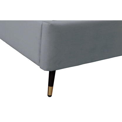 Crosby upholstered bed with gray fabric headboard and slats by HouseOfZazla on Tampa Home & Garden Store