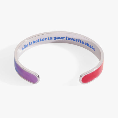 Crayola Rainbow Gradient Cuff bracelet by ALEX AND ANI in a vivid multicolor gradient on Tampa Home & Garden Store