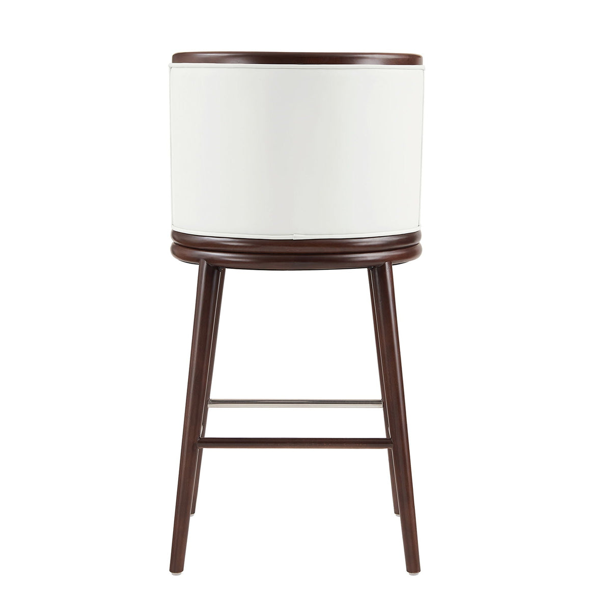 Evalyn Barstool, bar-height 28–30, white upholstered seat with brown wood base HouseOfZazla on Tampa Home & Garden Store